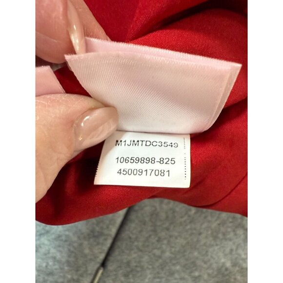 Kasper Sheath Dress Women's 10 Red Lined Stretch Round Neck Sleeveless Back Zip - Picture 5 of 8